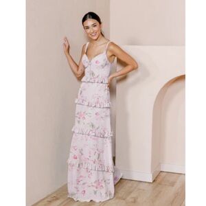 Revelry Sloane Chiffon Floral Print Dress